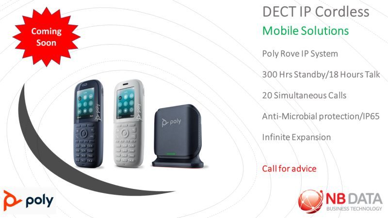 Poly Rove Wireless DECT IP Handset with Microban Anti-Microbial Coating